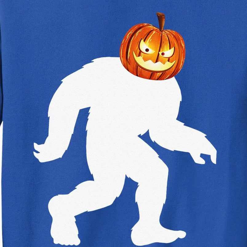 Halloween Bigfoot Pumpkin Head Sasquatch Tall Sweatshirt