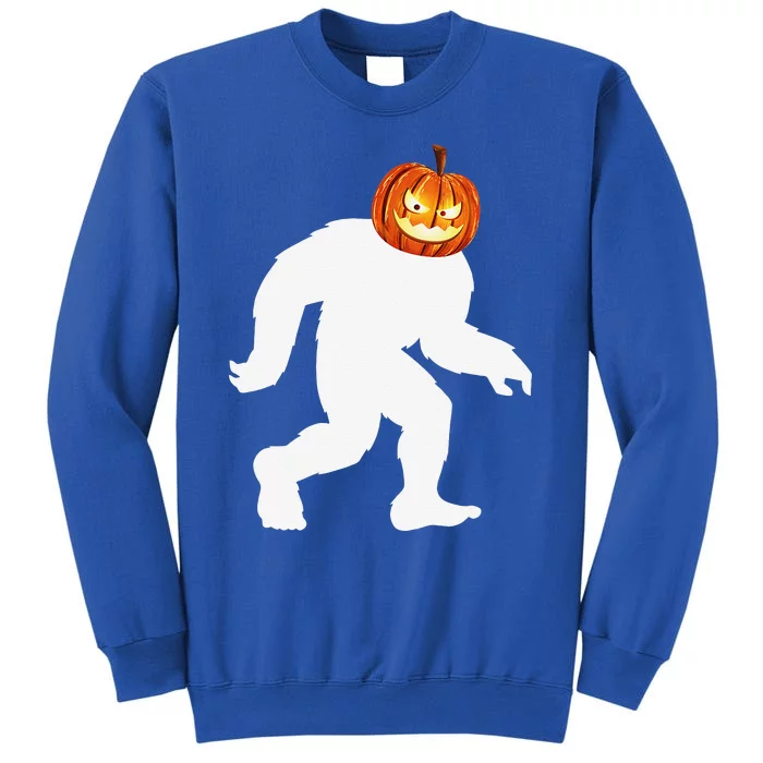 Halloween Bigfoot Pumpkin Head Sasquatch Tall Sweatshirt