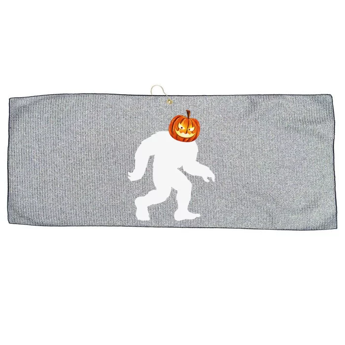 Halloween Bigfoot Pumpkin Head Sasquatch Large Microfiber Waffle Golf Towel