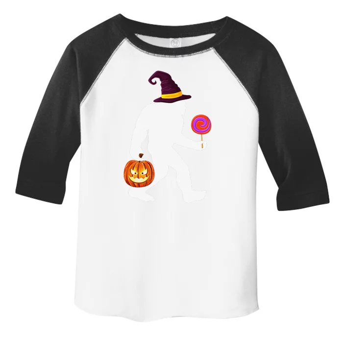 Halloween Bigfoot Pumpkin Sasquatch Witch Hat Gift Toddler Fine Jersey T-Shirt