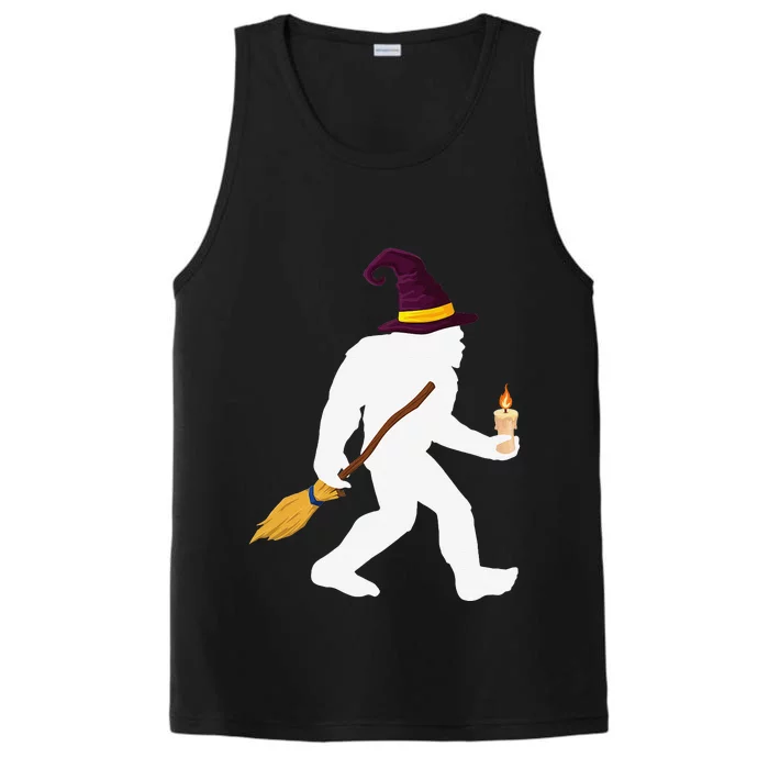 Halloween Bigfoot Pumpkin Sasquatch Witch Hat Performance Tank