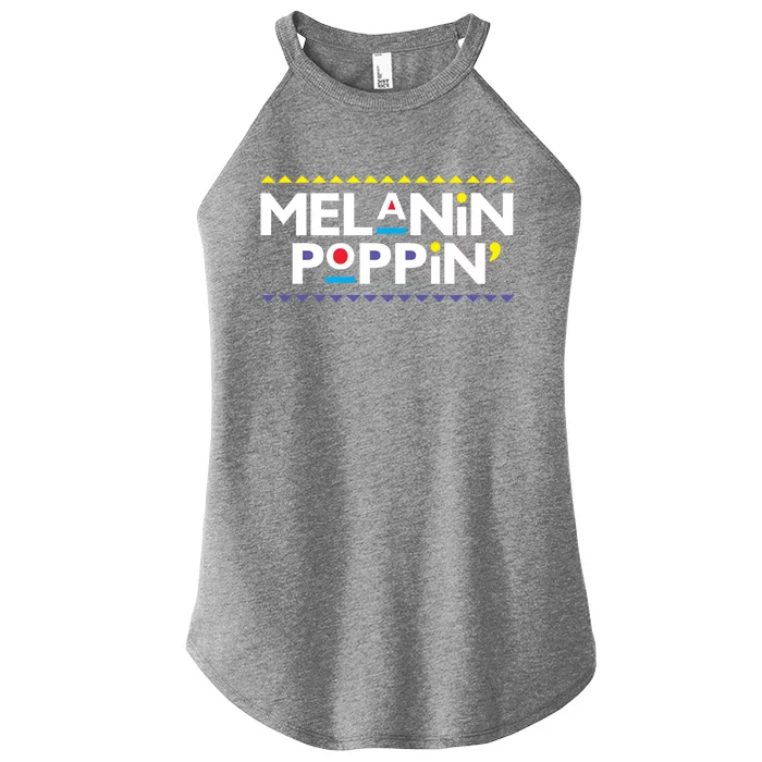 Hbcu Black Pride Trendy Melanin Poppin' Gift Women’s Perfect Tri Rocker Tank