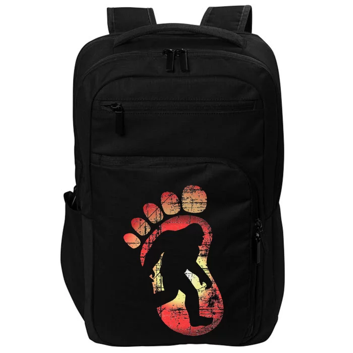 Halloween Bigfoot Pumpkin Silhouette Distressed Grunge Gift Impact Tech Backpack