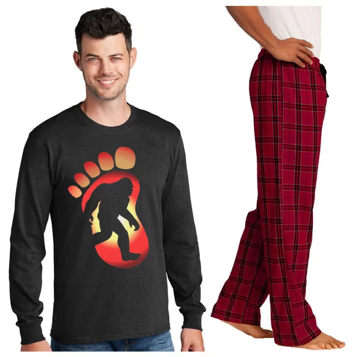 Halloween Bigfoot Pumpkin Silhouette Gift Long Sleeve Pajama Set