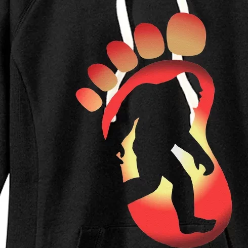 Halloween Bigfoot Pumpkin Silhouette Gift Women's Fleece Hoodie