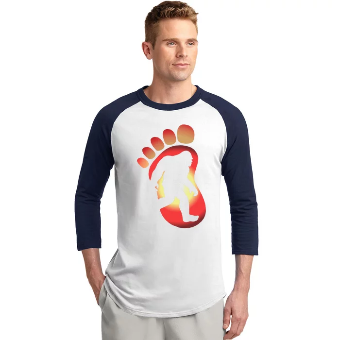 Halloween Bigfoot Pumpkin Silhouette Gift Baseball Sleeve Shirt