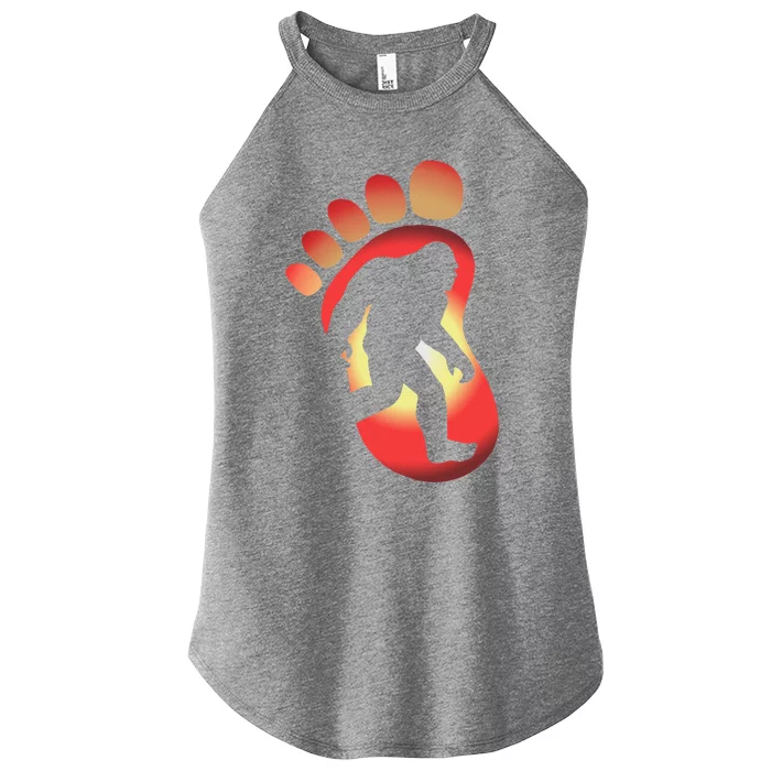 Halloween Bigfoot Pumpkin Silhouette Gift Women’s Perfect Tri Rocker Tank