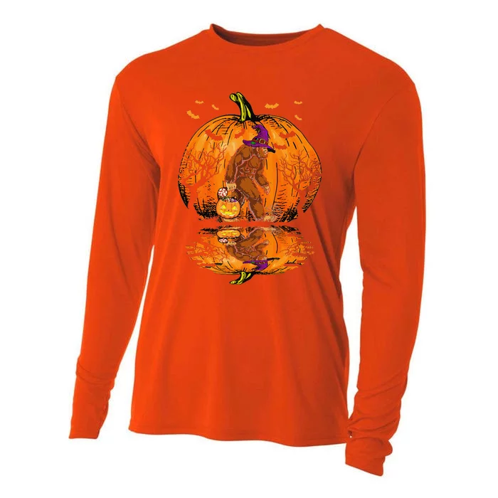 Halloween Bigfoot Pumpkin Spice Halloween Bigfoot Lover Gift Cooling Performance Long Sleeve Crew