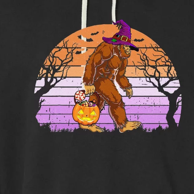 Halloween Bigfoot Pumpkin Spice Halloween Bigfoot Lover Garment-Dyed Fleece Hoodie