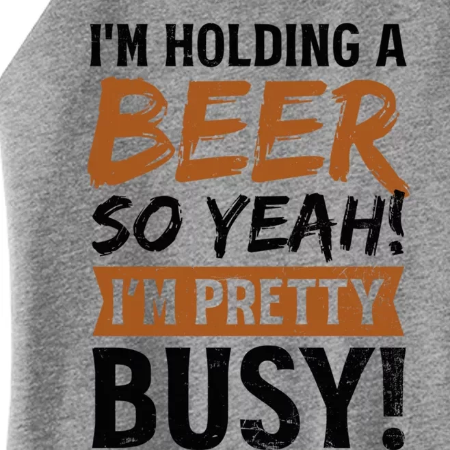 Holding Beer Pretty Busy Design Bbq Beer Freedom Gift Women’s Perfect Tri Rocker Tank