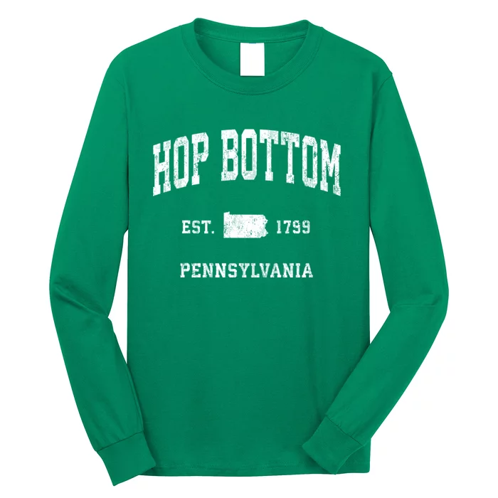 Hop Bottom Pennsylvania Pa Vintage Athletic Long Sleeve Shirt