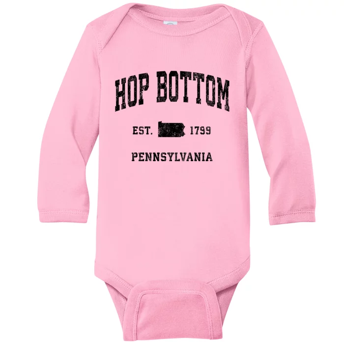 Hop Bottom Pennsylvania Pa Vintage Athletic Baby Long Sleeve Bodysuit