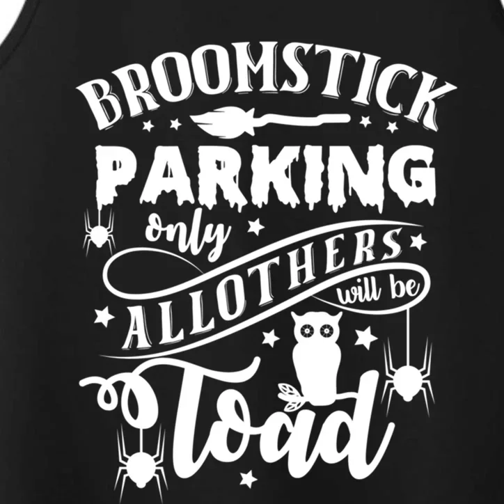 Halloween Broomstick Parking Witch October 31 Gift Performance Tank