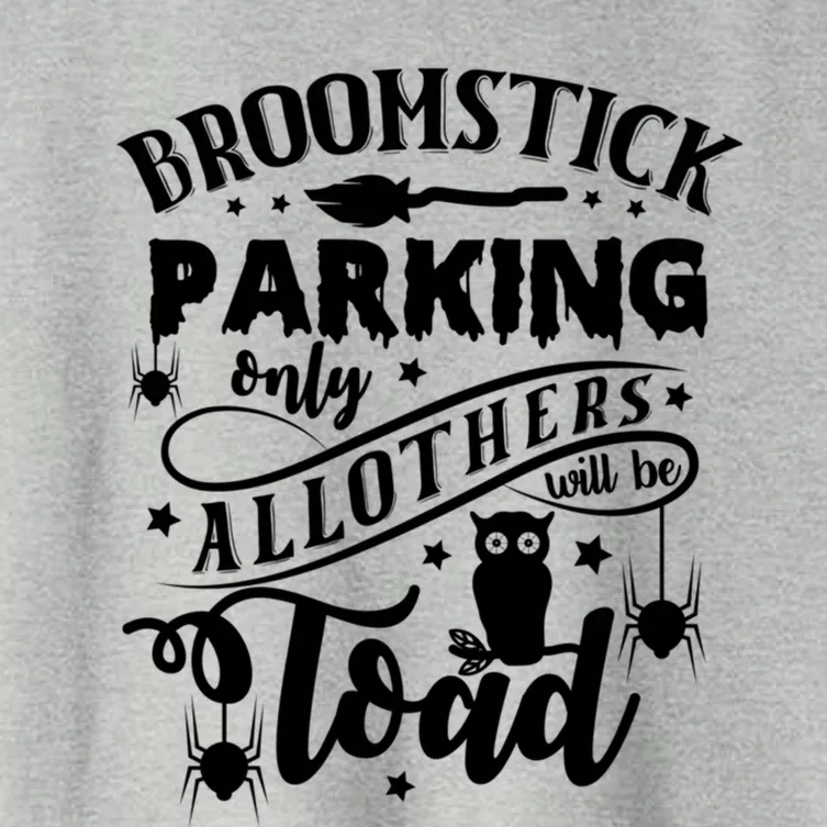 Halloween Broomstick Parking Witch October 31 Gift Women's Crop Top Tee