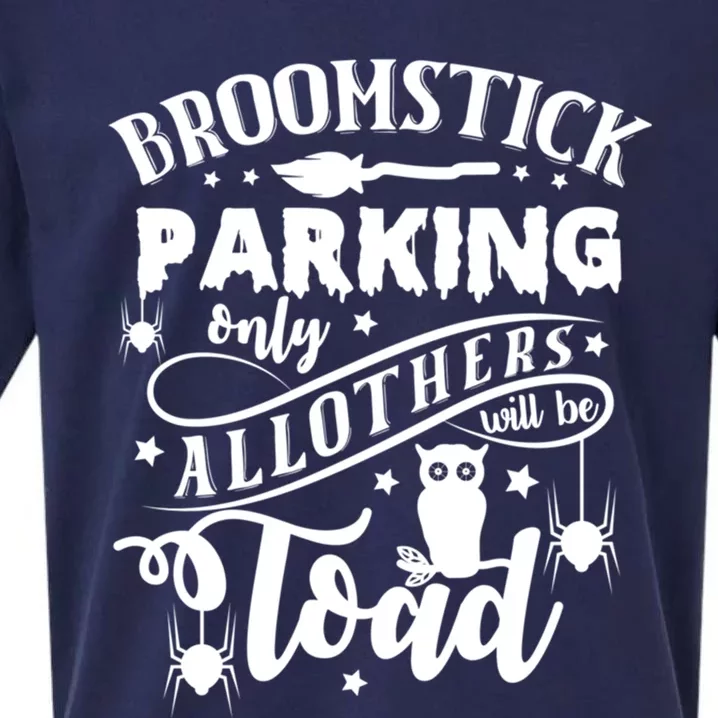 Halloween Broomstick Parking Witch October 31 Gift Sueded Cloud Jersey T-Shirt