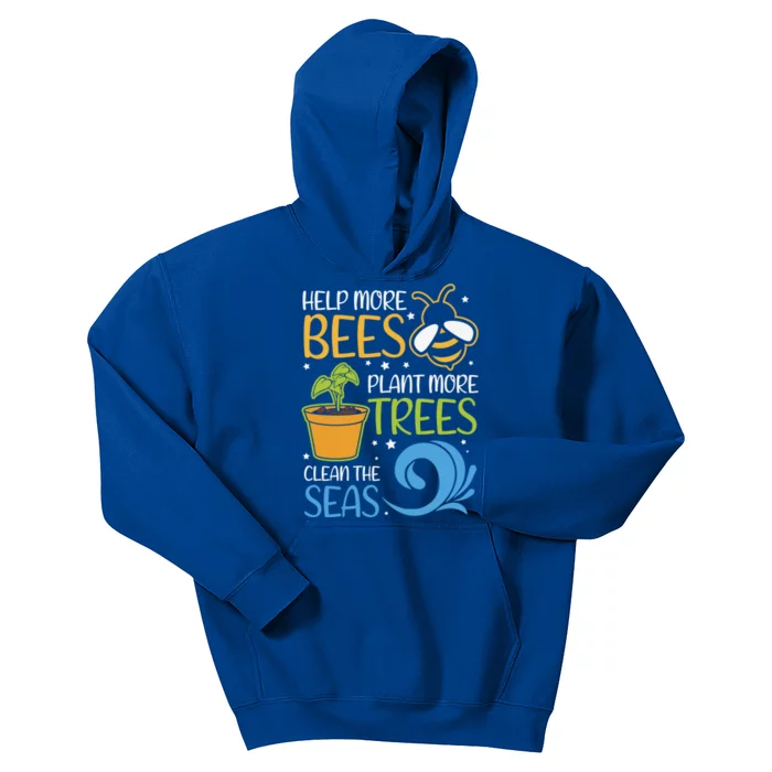 Help Bees Plant Trees Save Our Climate Change Earth Day Gift Kids Hoodie