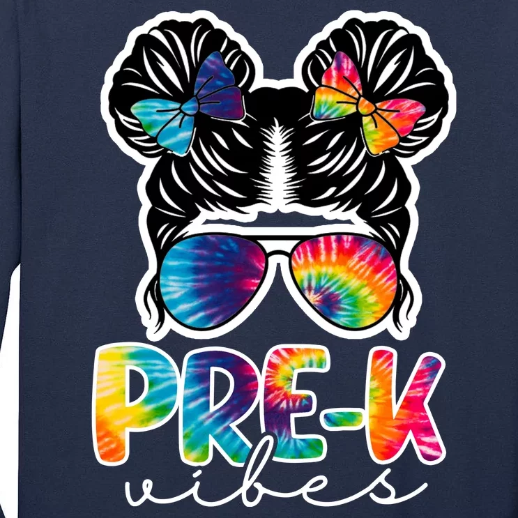 Hair Bun Pre K Vibes Back To School Tall Long Sleeve T-Shirt