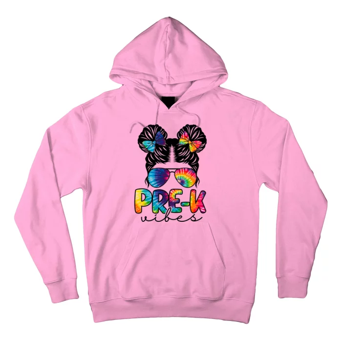 Hair Bun Pre K Vibes Back To School Hoodie