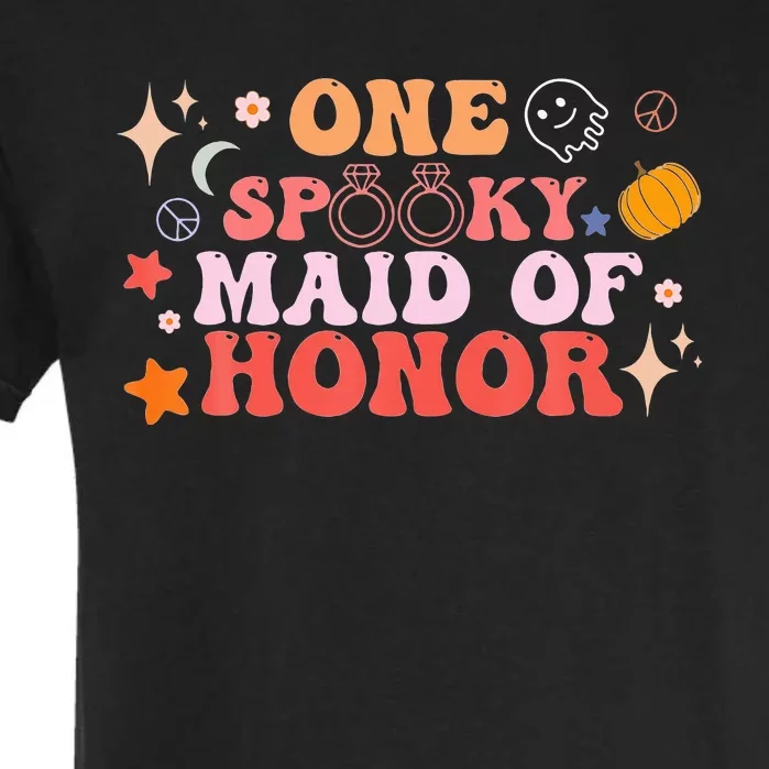 Halloween Bachelorette Party Spooky Maid of Honor Garment-Dyed Heavyweight T-Shirt