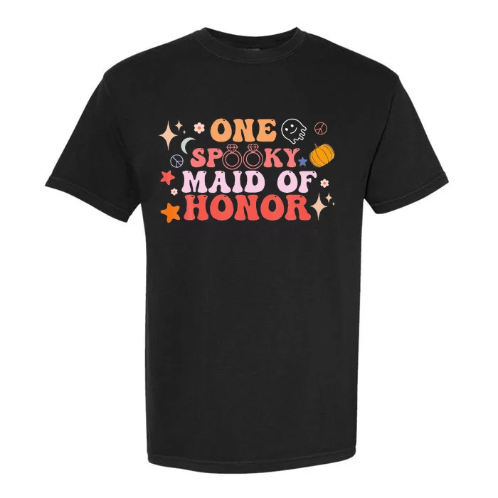 Halloween Bachelorette Party Spooky Maid of Honor Garment-Dyed Heavyweight T-Shirt