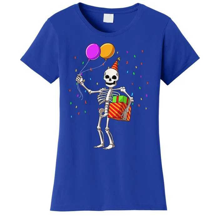 Halloween Birthday Party Outfit Skeleton Birthday Party Women's T-Shirt