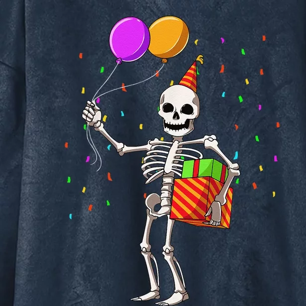 Halloween Birthday Party Outfit Skeleton Birthday Party Hooded Wearable Blanket