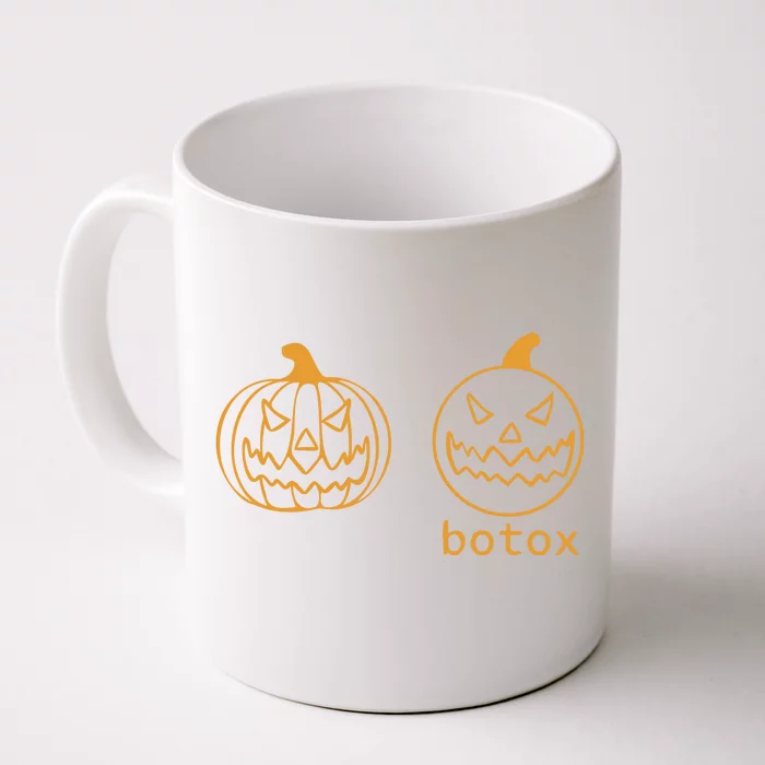 Halloween Botox Pumpkin Funny Front & Back Coffee Mug