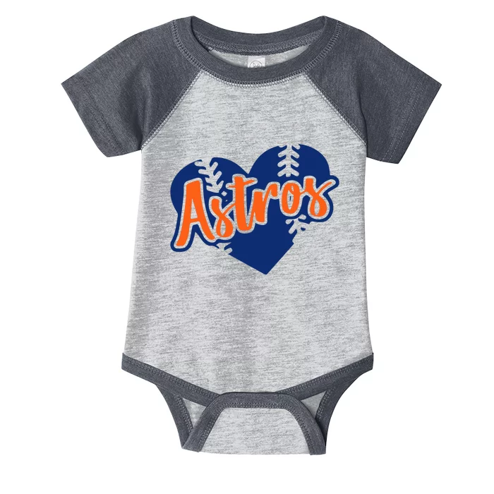 Houston Baseball Retro HOU Retro Heart Infant Baby Jersey Bodysuit