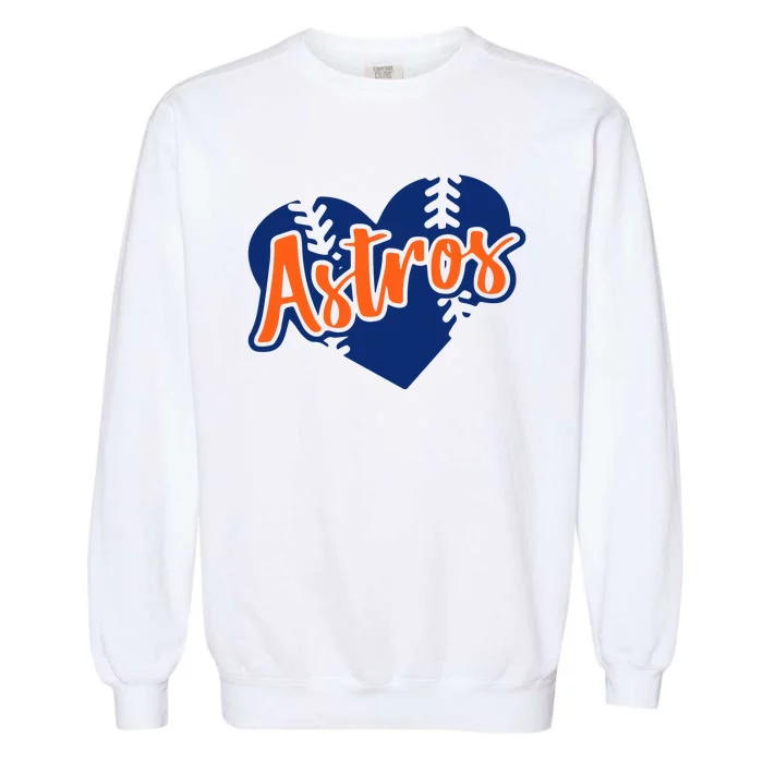 Houston Baseball Retro HOU Retro Heart Garment-Dyed Sweatshirt