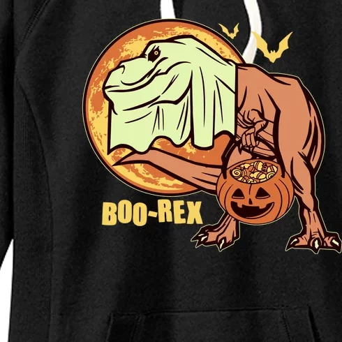 Halloween Boo Rex Trex Dinosaur Ghost Women's Fleece Hoodie