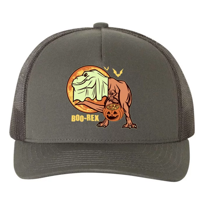 Halloween Boo Rex Trex Dinosaur Ghost Yupoong Adult 5-Panel Trucker Hat