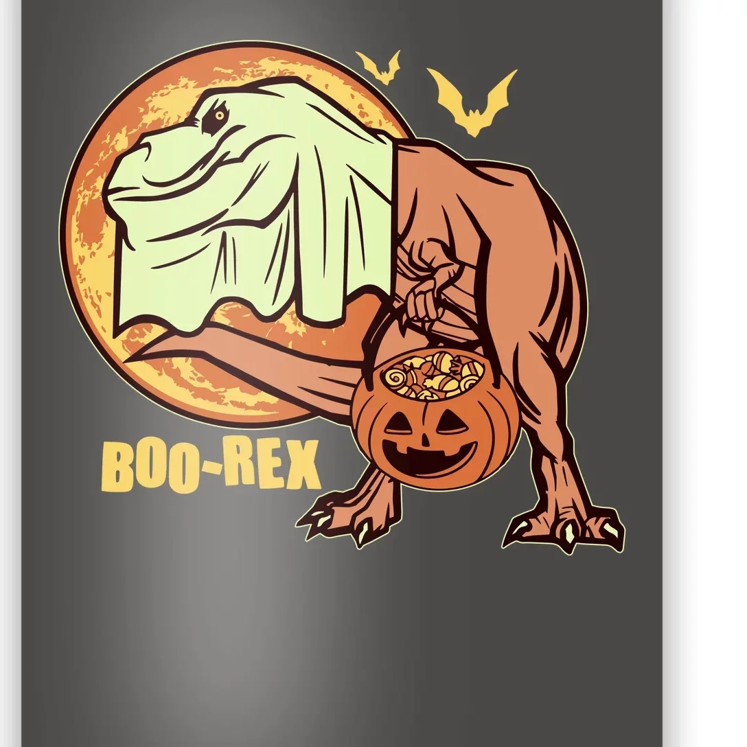 Halloween Boo Rex Trex Dinosaur Ghost Poster