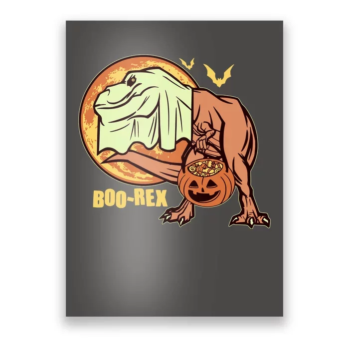 Halloween Boo Rex Trex Dinosaur Ghost Poster