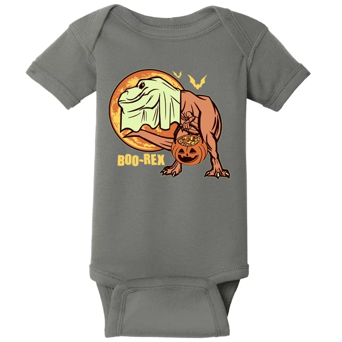 Halloween Boo Rex Trex Dinosaur Ghost Baby Bodysuit