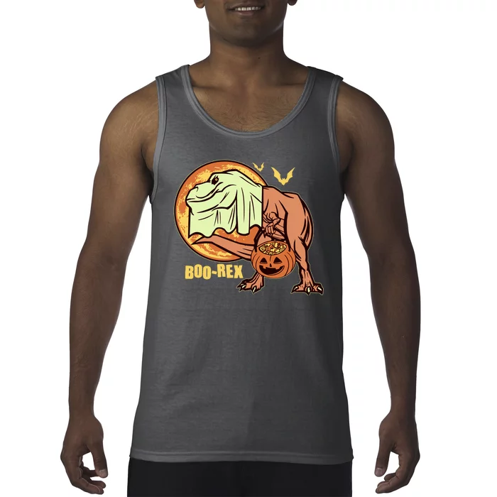 Halloween Boo Rex Trex Dinosaur Ghost Tank Top