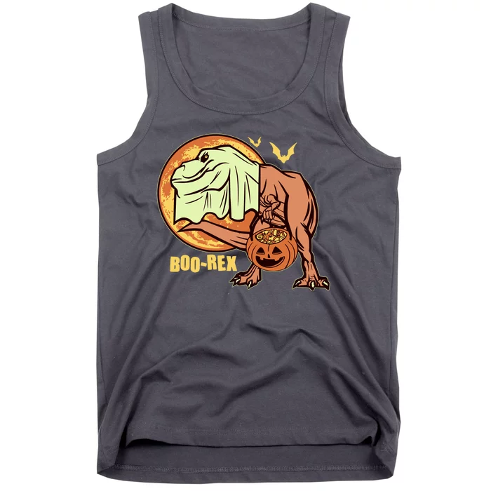 Halloween Boo Rex Trex Dinosaur Ghost Tank Top