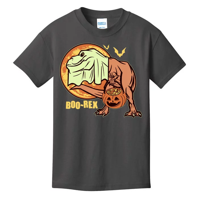 Halloween Boo Rex Trex Dinosaur Ghost Kids T-Shirt