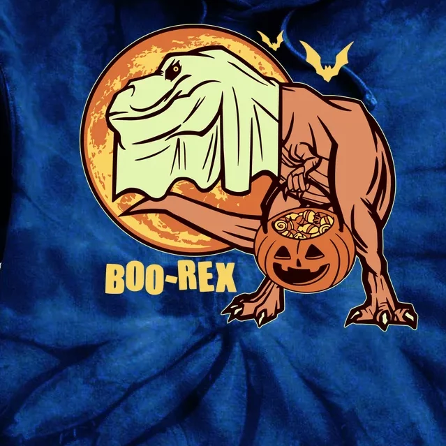 Halloween Boo Rex Trex Dinosaur Ghost Tie Dye Hoodie