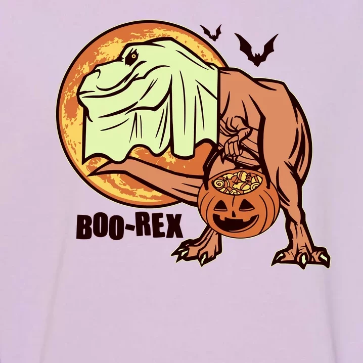 Halloween Boo Rex Trex Dinosaur Ghost Garment-Dyed Sweatshirt