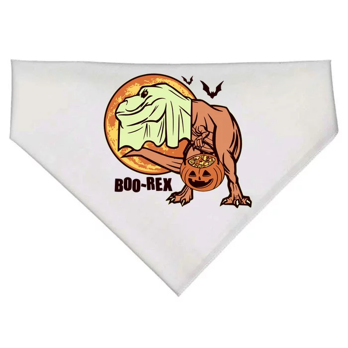 Halloween Boo Rex Trex Dinosaur Ghost USA-Made Doggie Bandana