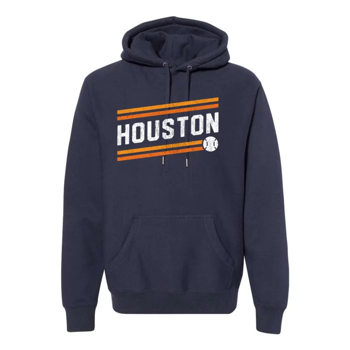 Houston Baseball Retro Vintage Premium Hoodie