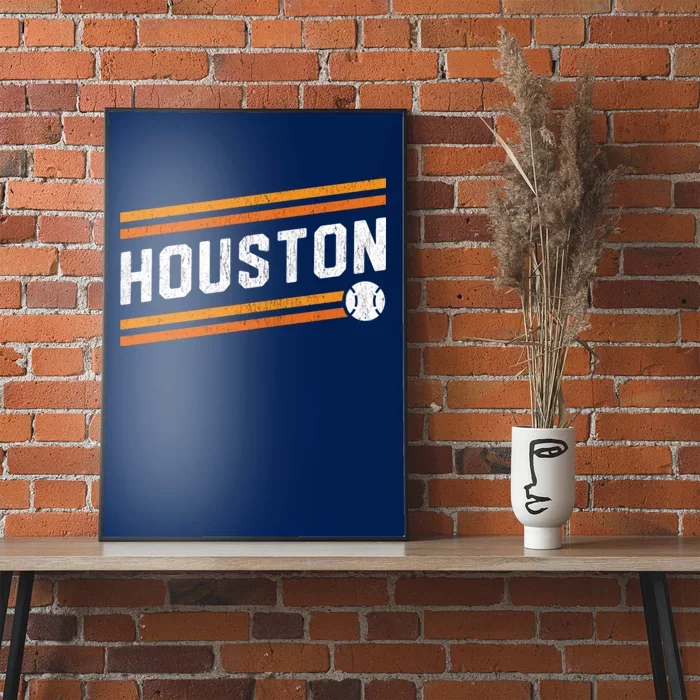 Houston Baseball Retro Vintage Poster