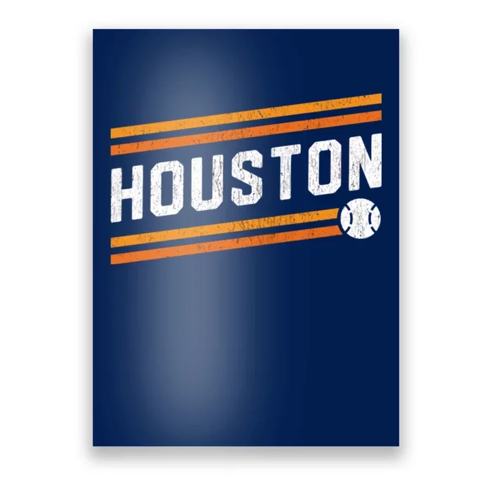 Houston Baseball Retro Vintage Poster