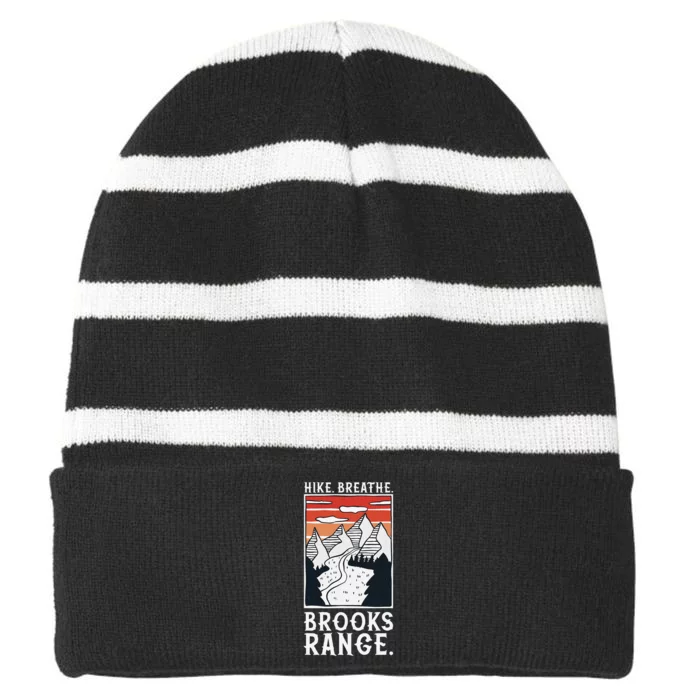 Hiking Brooks Range Striped Beanie with Solid Band