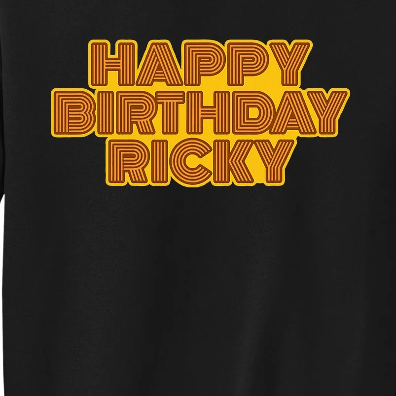 Happy Birthday Ricky Personalized Name Retro Typography Sweatshirt