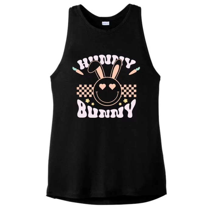 Hunny Bunny Retro Easter Holiday Ladies Tri-Blend Wicking Tank