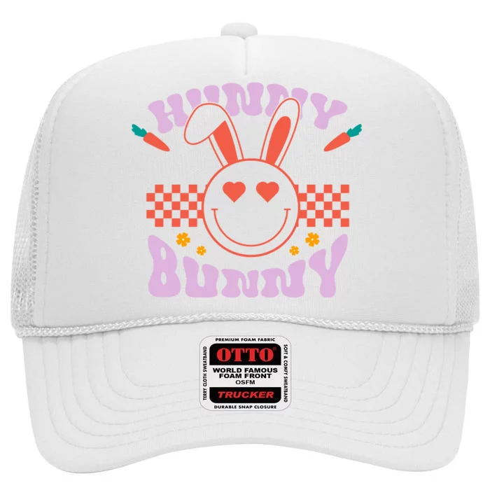 Hunny Bunny Retro Easter Holiday High Crown Mesh Trucker Hat