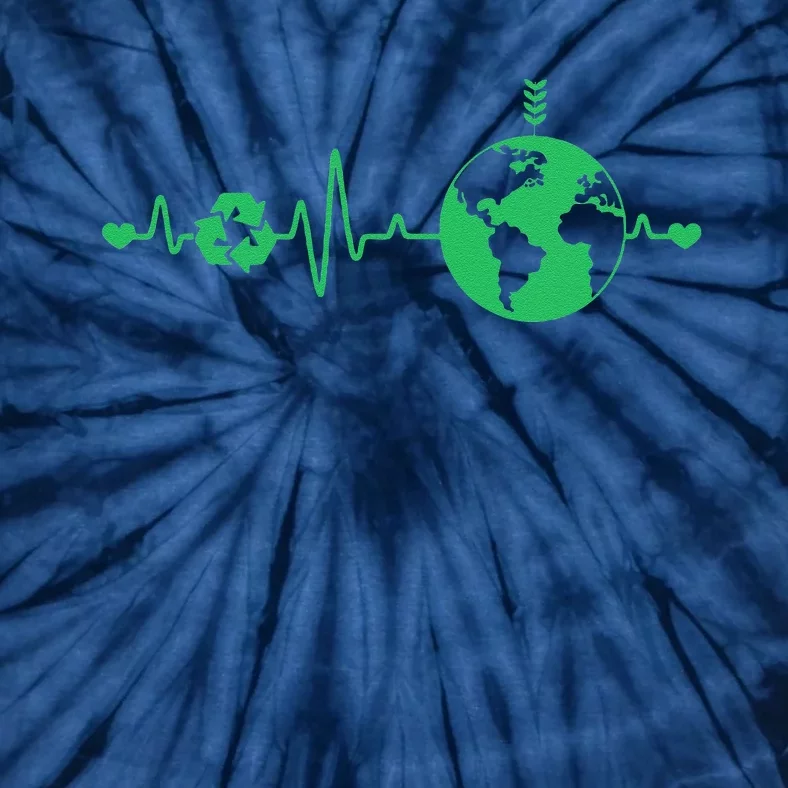 Heart Beat Recycle Earth Day Recycling Love Earth Tie-Dye T-Shirt