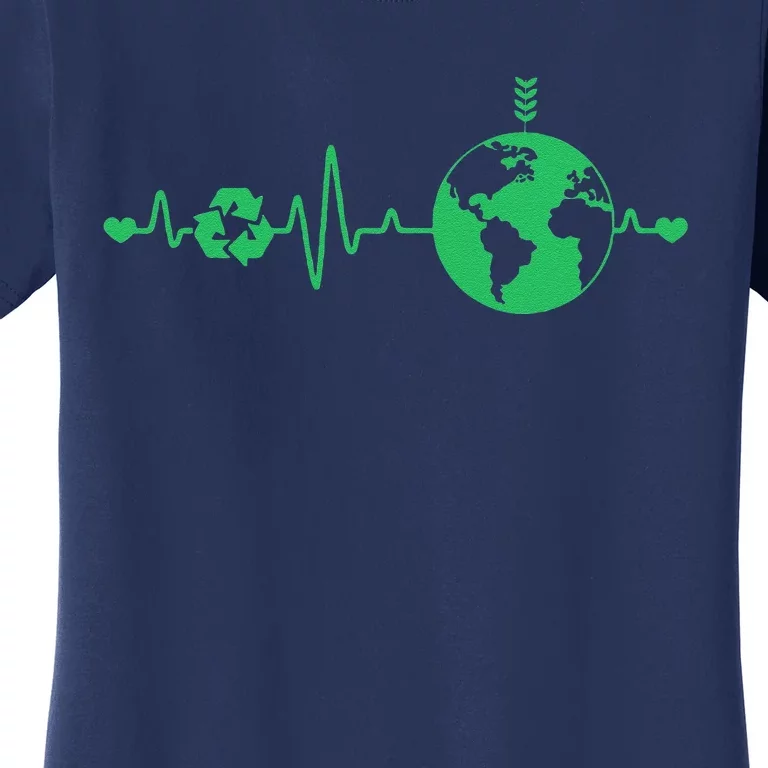 Heart Beat Recycle Earth Day Recycling Love Earth Women's T-Shirt