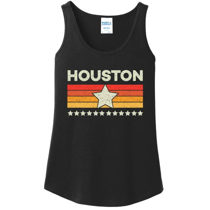 Houston Baseball Retro Vintage Ladies Essential Tank